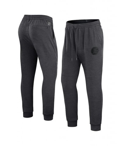 Men's Branded Heather Charcoal Boston Bruins Authentic Pro Road Jogger Sweatpants $45.60 Pants