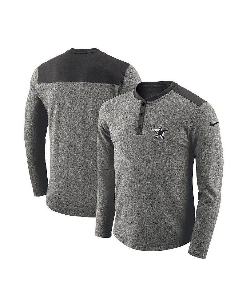 Men's Heather Charcoal Dallas Cowboys Seasonal Henley Long Sleeve T-shirt $39.74 T-Shirts