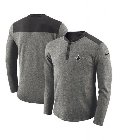 Men's Heather Charcoal Dallas Cowboys Seasonal Henley Long Sleeve T-shirt $39.74 T-Shirts