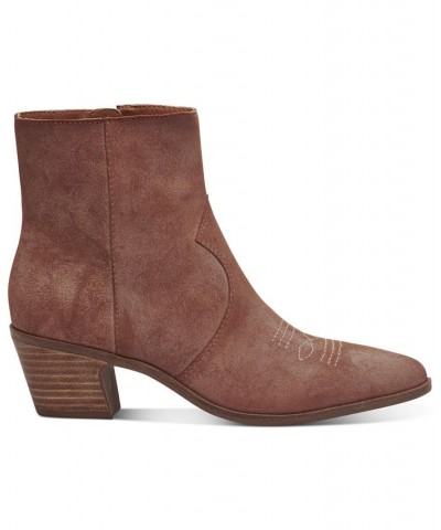 Women's Goddiy Western Booties Brown $27.27 Shoes