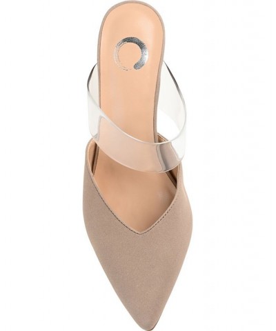 Women's Ollie Lucite Strap Heels Taupe $39.90 Shoes