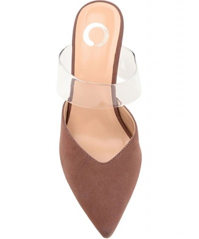 Women's Ollie Lucite Strap Heels Taupe $39.90 Shoes