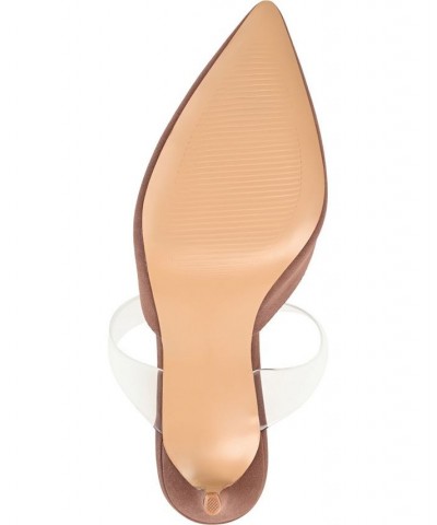 Women's Ollie Lucite Strap Heels Taupe $39.90 Shoes