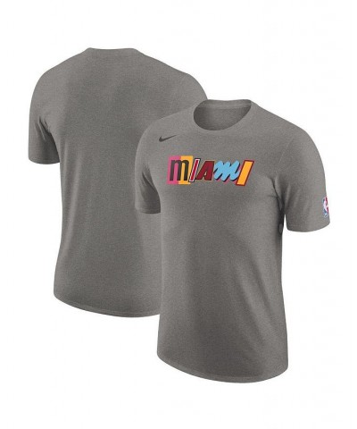 Men's Heather Charcoal Miami Heat 2022/23 City Edition Essential Logo T-shirt $17.28 T-Shirts