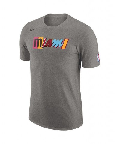 Men's Heather Charcoal Miami Heat 2022/23 City Edition Essential Logo T-shirt $17.28 T-Shirts