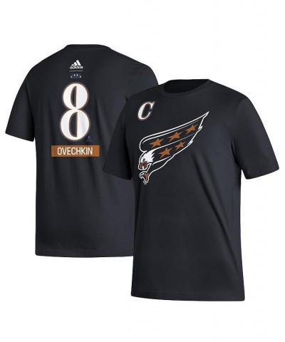 Men's Alexander Ovechkin Black Washington Capitals Reverse Retro 2.0 Name and Number T-shirt $20.64 T-Shirts