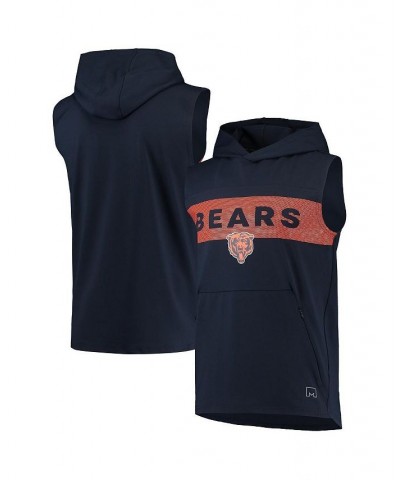 Men's Navy Chicago Bears Active Sleeveless Pullover Hoodie $32.25 T-Shirts