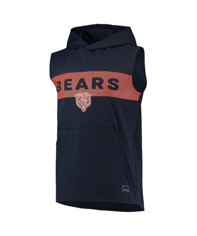 Men's Navy Chicago Bears Active Sleeveless Pullover Hoodie $32.25 T-Shirts