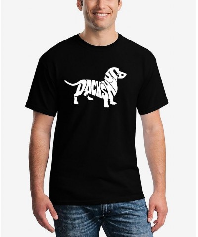 Men's Word Art Dachshund Short Sleeve T-shirt Black $16.10 T-Shirts