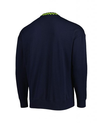 Men's Navy Manchester United Lifestyle Pullover Sweatshirt $42.11 Sweatshirt