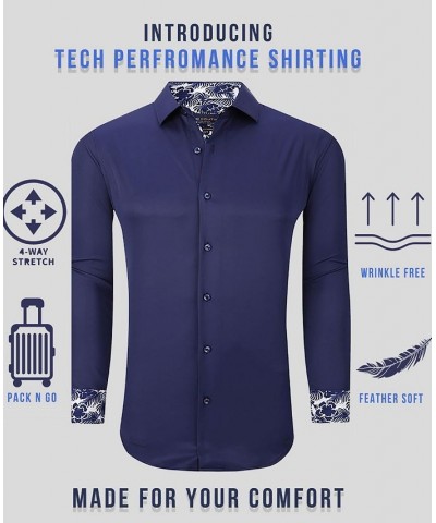 Men's Solid Slim Fit Wrinkle Free Stretch Long Sleeve Button Down Shirt $18.19 Dress Shirts