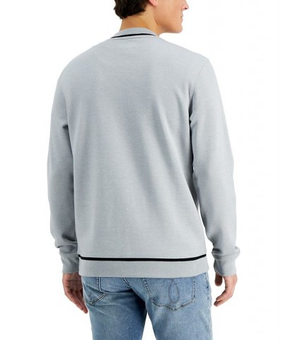 Men's Baseball Ottoman Quarter Zip Sweatshirt Gray $10.53 Sweatshirt