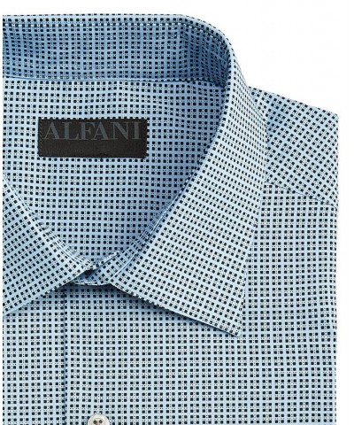 Men's Slim Fit 2-Way Stretch Stain Resistant Geometric Print Dress Shirt Blue $20.66 Dress Shirts