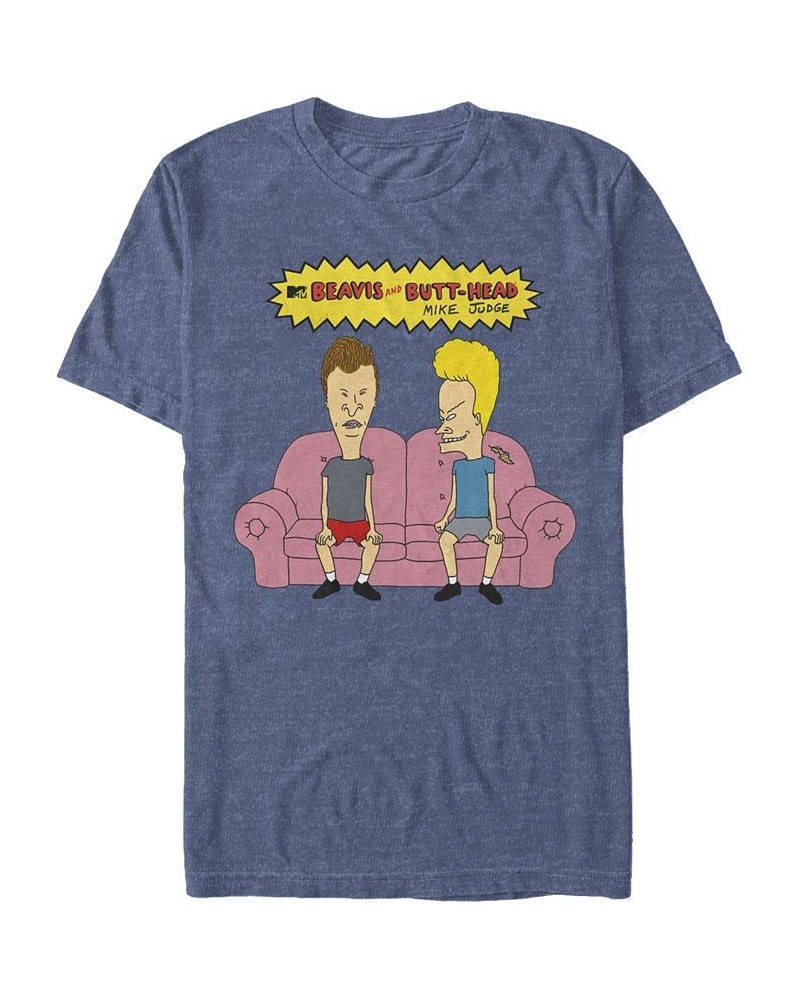 Beavis and Butthead MTV Men's Couch Potatoes Logo Short Sleeve T-Shirt Blue $14.00 T-Shirts