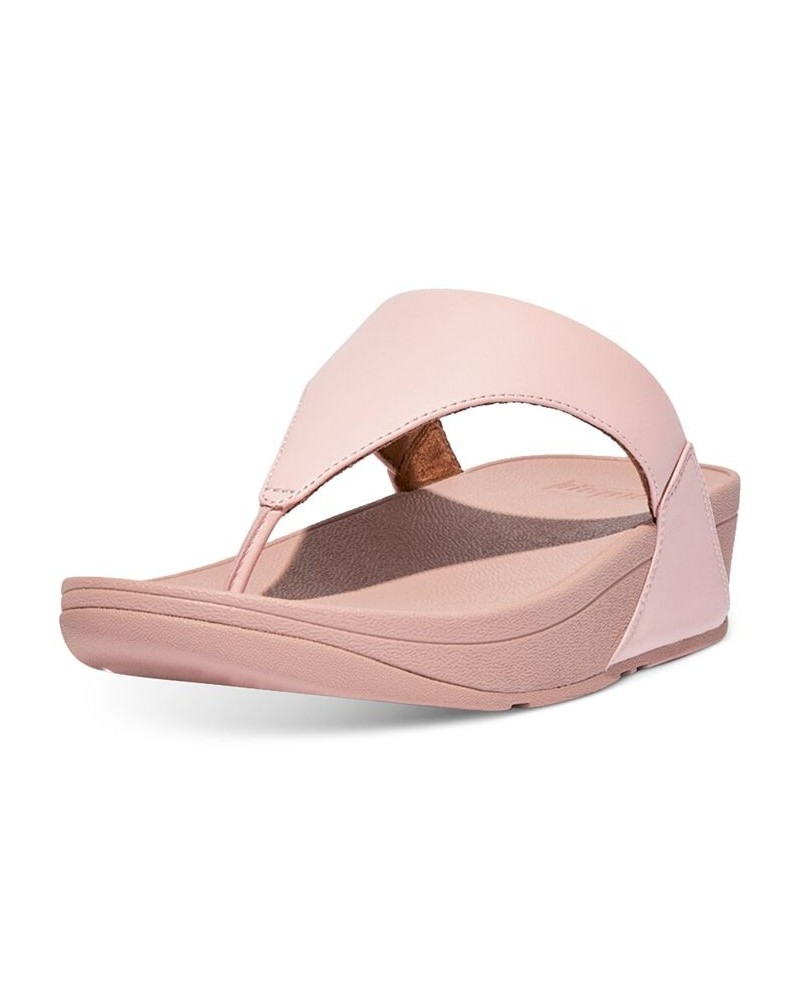 Lulu Leather Toepost Flip-Flop Sandals Pink $52.25 Shoes