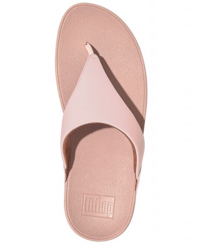 Lulu Leather Toepost Flip-Flop Sandals Pink $52.25 Shoes