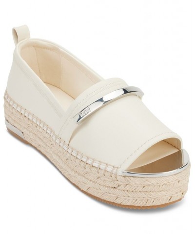 Myrene Embellished Espadrille Platform Flats Tan/Beige $45.15 Shoes