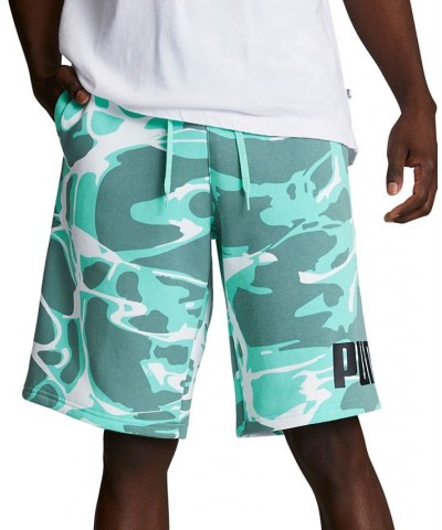 Men's Splash Regular-Fit Abstract-Print 10" Fleece Shorts Green $24.00 Shorts