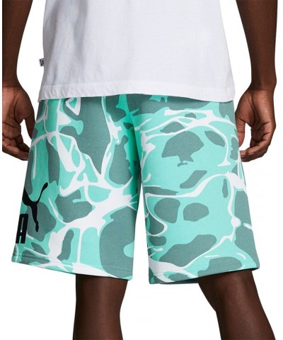 Men's Splash Regular-Fit Abstract-Print 10" Fleece Shorts Green $24.00 Shorts