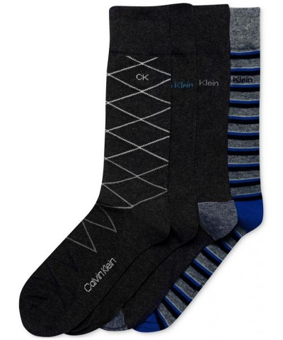 Men's Multi-Pattern Assorted Dress Crew Socks, 4-Pack Black $12.98 Socks