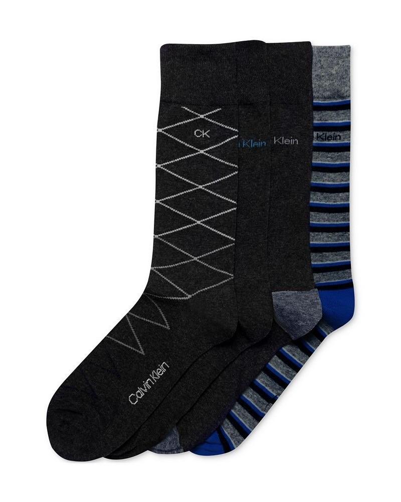 Men's Multi-Pattern Assorted Dress Crew Socks, 4-Pack Black $12.98 Socks