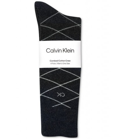 Men's Multi-Pattern Assorted Dress Crew Socks, 4-Pack Black $12.98 Socks