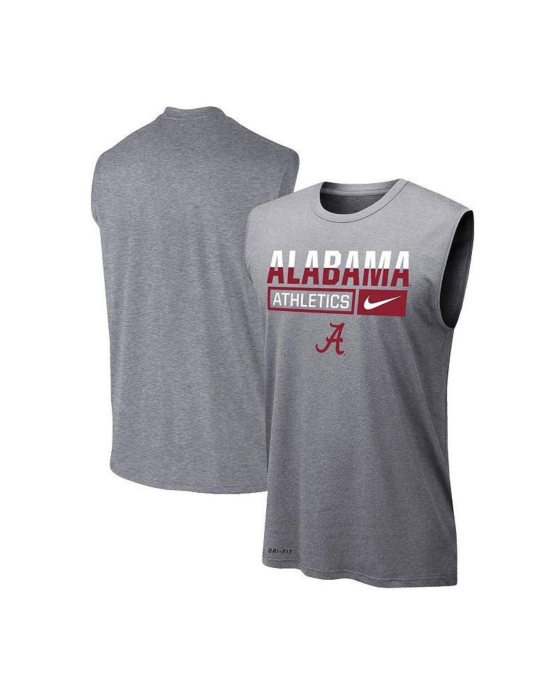 Men's Heathered Gray Alabama Crimson Tide Wordmark Drop Legend Performance Tank Top $25.49 T-Shirts