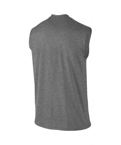 Men's Heathered Gray Alabama Crimson Tide Wordmark Drop Legend Performance Tank Top $25.49 T-Shirts