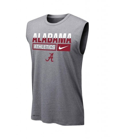 Men's Heathered Gray Alabama Crimson Tide Wordmark Drop Legend Performance Tank Top $25.49 T-Shirts