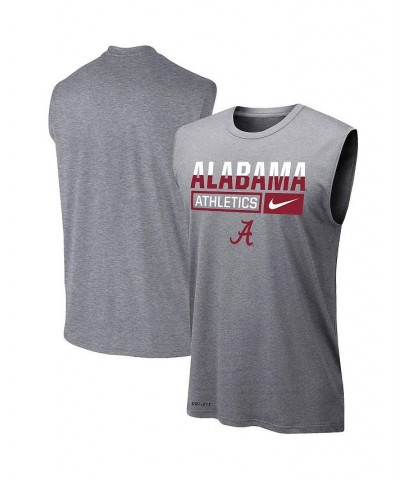 Men's Heathered Gray Alabama Crimson Tide Wordmark Drop Legend Performance Tank Top $25.49 T-Shirts