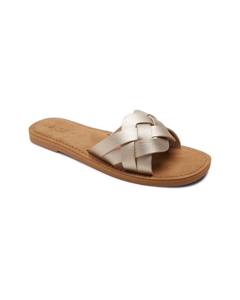 Women's Edessa Slide Sandals Tan/Beige $15.99 Shoes