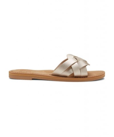 Women's Edessa Slide Sandals Tan/Beige $15.99 Shoes