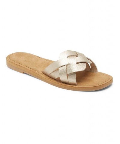 Women's Edessa Slide Sandals Tan/Beige $15.99 Shoes