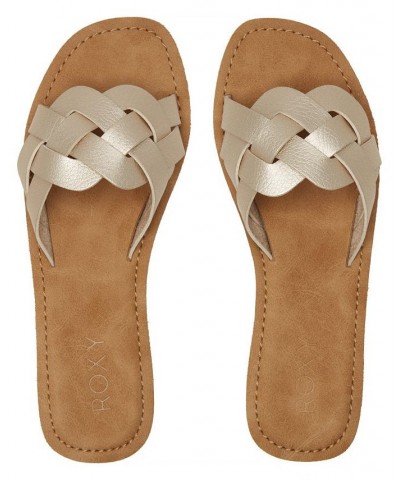 Women's Edessa Slide Sandals Tan/Beige $15.99 Shoes