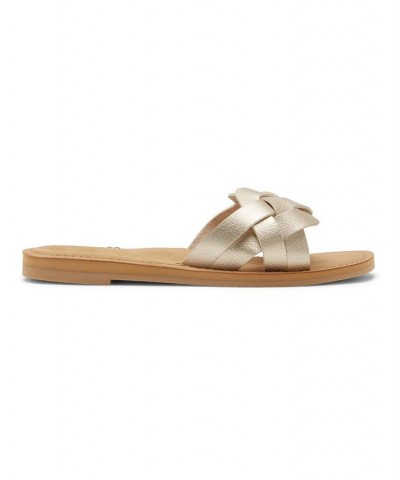 Women's Edessa Slide Sandals Tan/Beige $15.99 Shoes