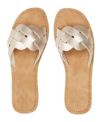 Women's Edessa Slide Sandals Tan/Beige $15.99 Shoes