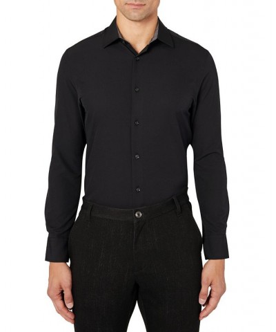 Men's Slim-Fit Solid Performance Stretch Cooling Comfort Dress Shirt Black $25.96 Dress Shirts