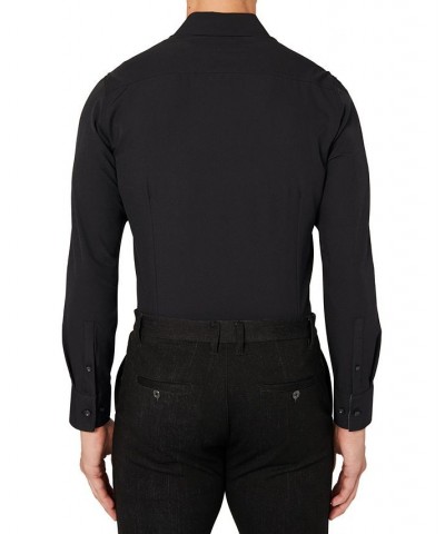 Men's Slim-Fit Solid Performance Stretch Cooling Comfort Dress Shirt Black $25.96 Dress Shirts