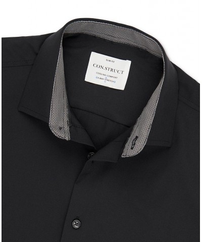 Men's Slim-Fit Solid Performance Stretch Cooling Comfort Dress Shirt Black $25.96 Dress Shirts