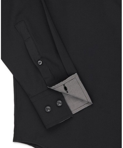 Men's Slim-Fit Solid Performance Stretch Cooling Comfort Dress Shirt Black $25.96 Dress Shirts