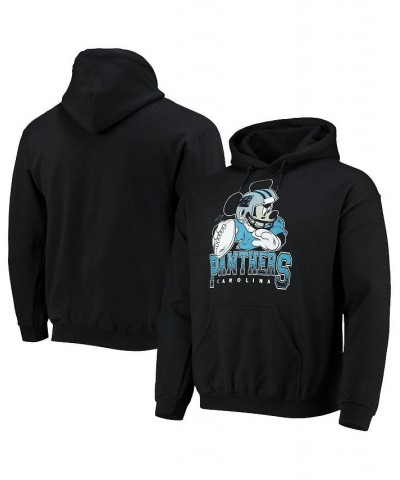 Men's Black Carolina Panthers Disney Mickey Quarterback Pullover Hoodie $39.74 Sweatshirt