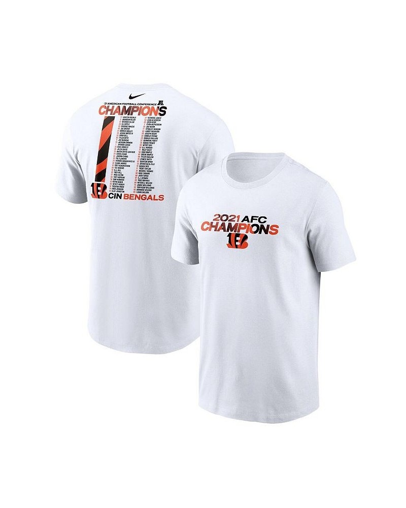 Men's White Cincinnati Bengals 2021 AFC Champions Roster T-shirt $18.45 T-Shirts