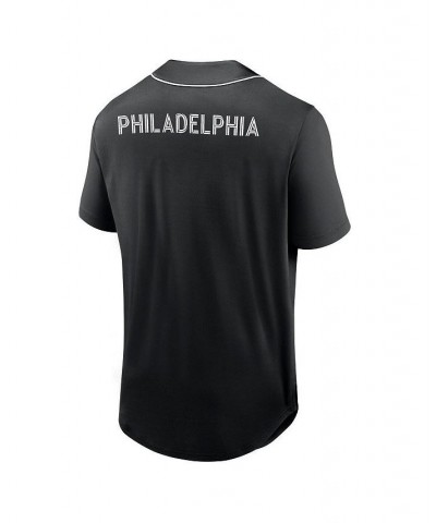 Men's Branded Black Philadelphia Union Third Period Fashion Baseball Button-Up Jersey $37.09 Jersey