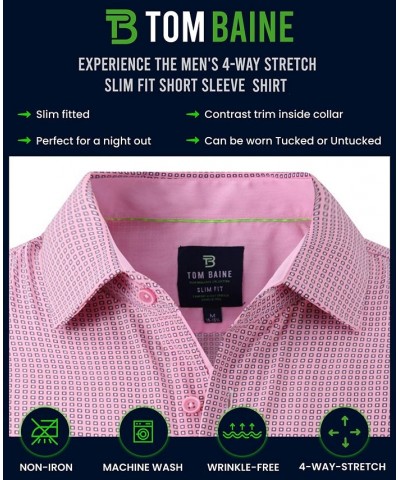 Men's Slim Fit Short Sleeve Performance Button Down Dress Shirt $21.99 Dress Shirts