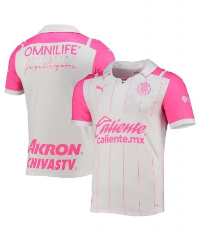 Men's White, Pink Chivas 2021/22 Breast Cancer Awareness Replica Jersey $39.26 Jersey