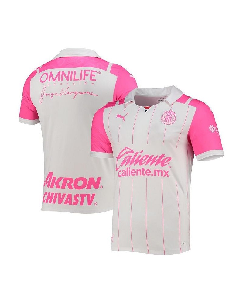 Men's White, Pink Chivas 2021/22 Breast Cancer Awareness Replica Jersey $39.26 Jersey