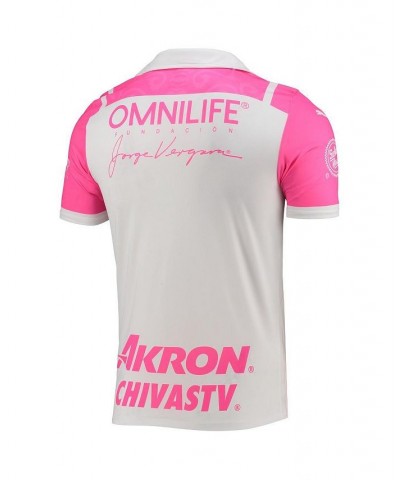 Men's White, Pink Chivas 2021/22 Breast Cancer Awareness Replica Jersey $39.26 Jersey