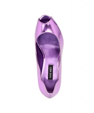 Women's Hilare Platform Dress Peep Toe Pumps Purple $39.27 Shoes