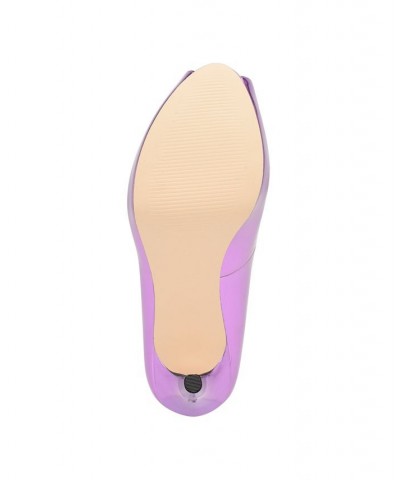 Women's Hilare Platform Dress Peep Toe Pumps Purple $39.27 Shoes