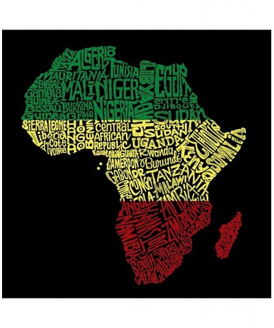 Men's Countries in Africa Word Art Hooded Sweatshirt Black $35.39 Sweatshirt